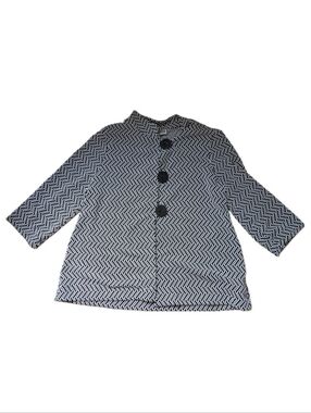JM Collection Black & White Patterned Women's Cardigan